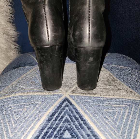 Women Vintage Leather Black Ankle Boots By Nine West Size 8M/Women Designer Boot - Picture 12 of 14